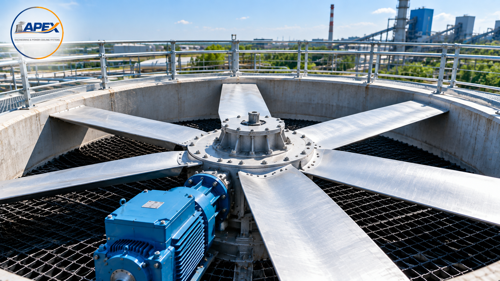 Cooling tower fan and drive assembly